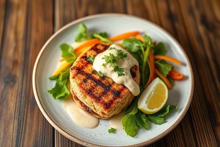 Grillede tunfiskburgere med hjemmelaget rémoulade