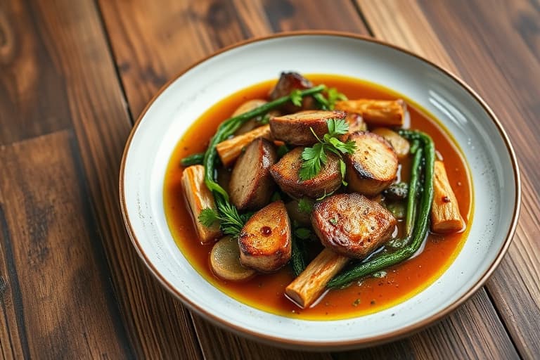 Kokt kalkun med urter og løk