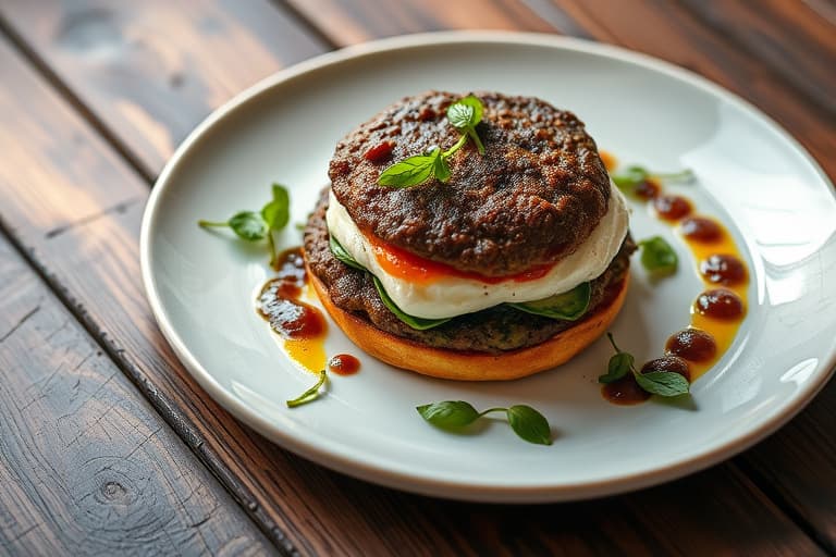 Burgere med mozzarella og spinat-ruccolapesto