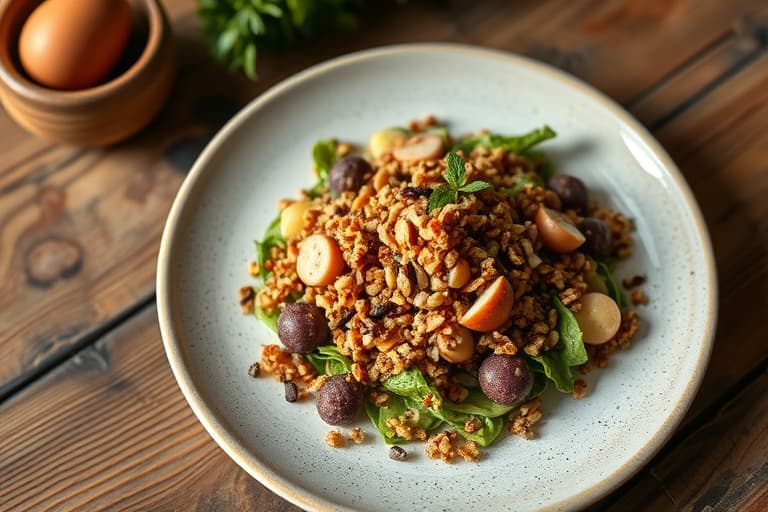 Kokos- og mandelgranola: Topping til salat