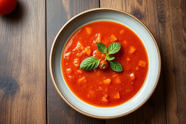 Grillet tomat- og paprika-gazpacho