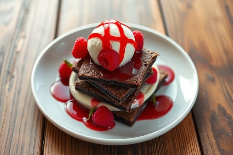 Raspberry Brownie Thins à la Mode