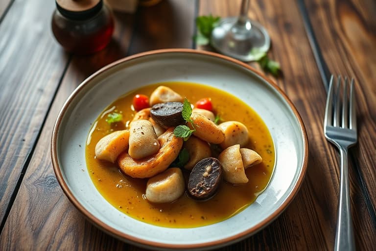 Ristet tranebærsaus med urtedekorerte kandiserte valnøtter