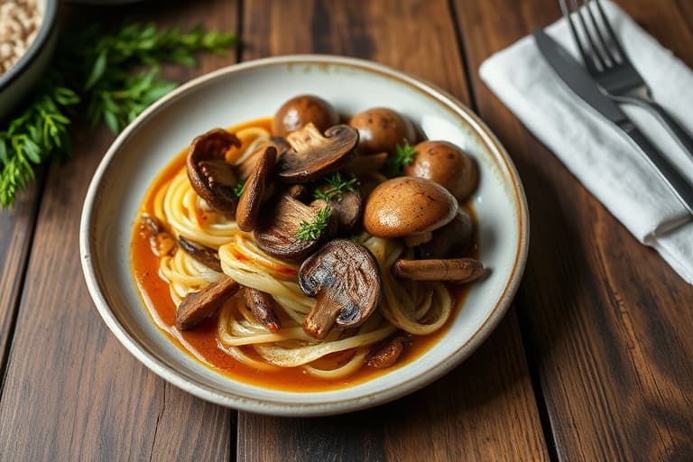 Ristede shiitake-, portobello- og crimini-sopp