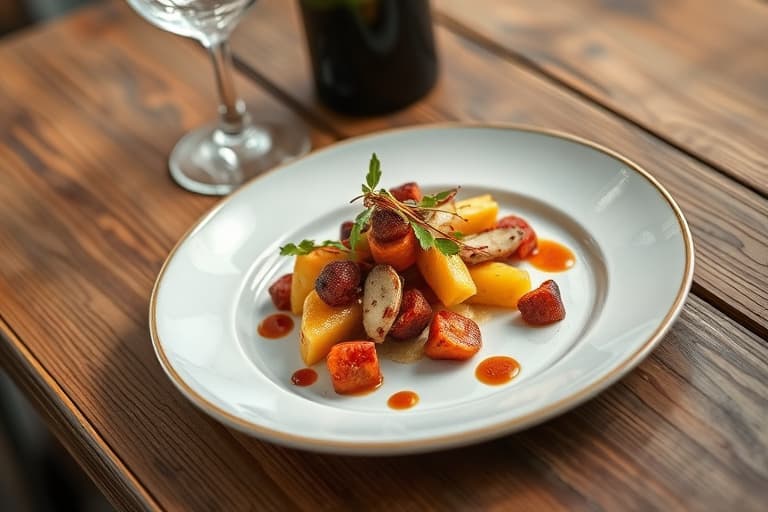 Vase med stofftrekk som midtpunkt