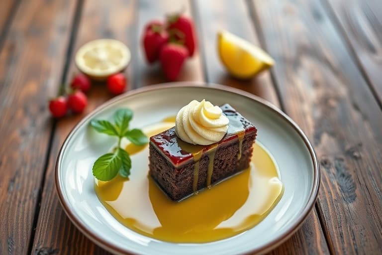 Granateplesjokoladekake med limesirup