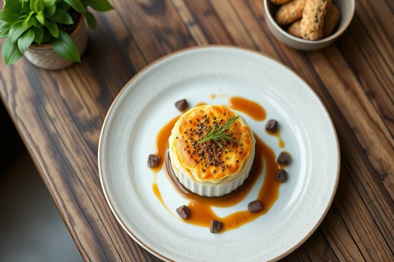 Kokossouffléer med sjokoladesaus