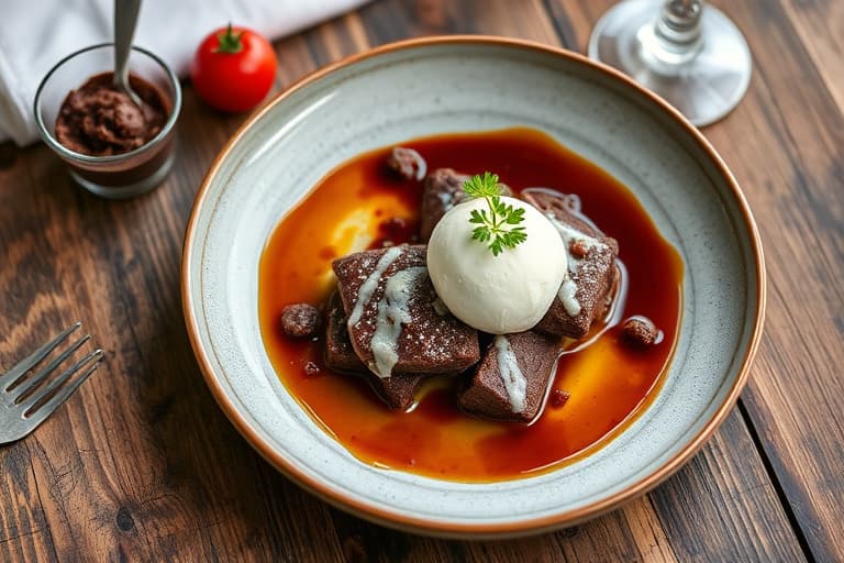 Sjokoladekjeks med jordbær og krem