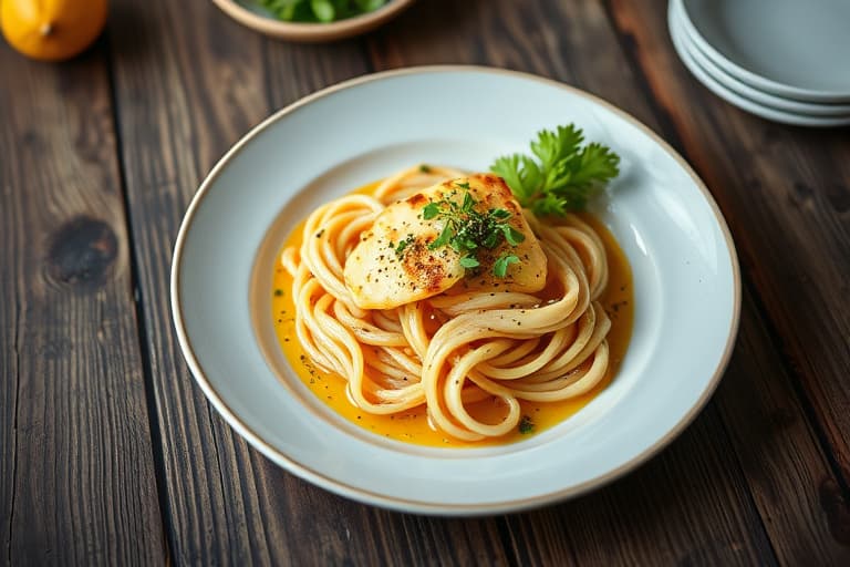 Sitron-ricottapannekaker med sauterte epler