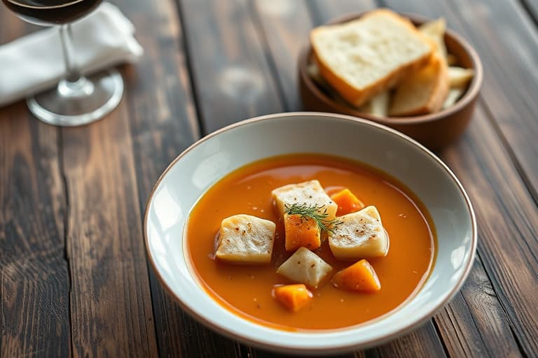 Ristet peanøttsuppe med honningpisket krem