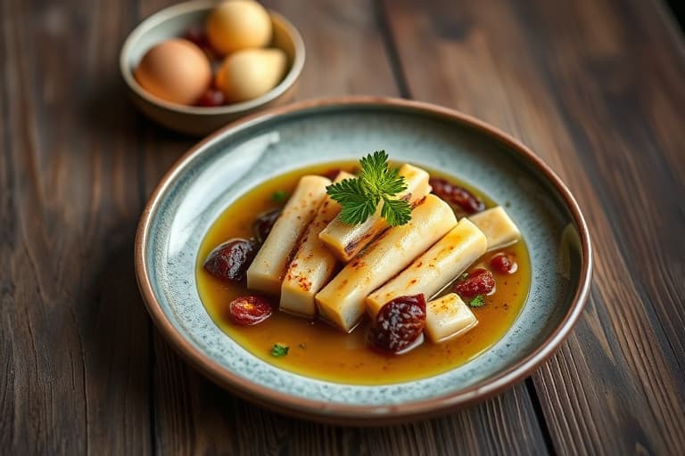 Sitron- og romkake med jordbærkompott