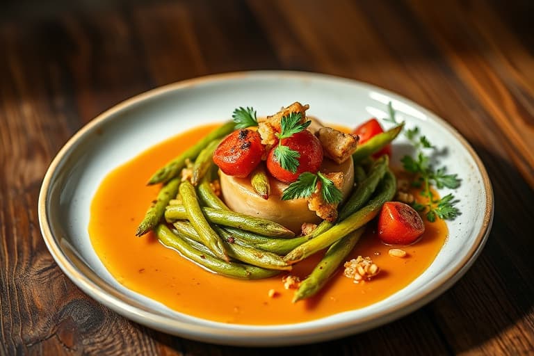 Haricots verts, ovnsbakt fennikel og sjalottløk