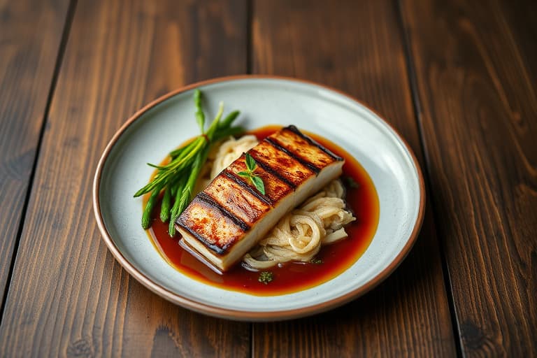 Grillet biff med løk og rosmarin-balsamico smørsauce