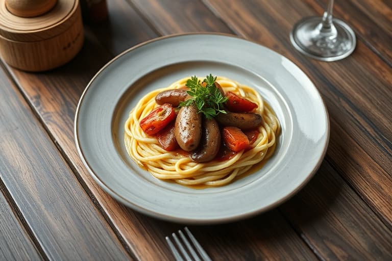 Pølse- og potetomelett