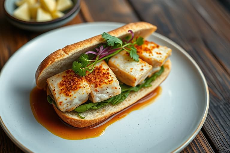 Cal-Asian stekte tunfisk-sandwicher