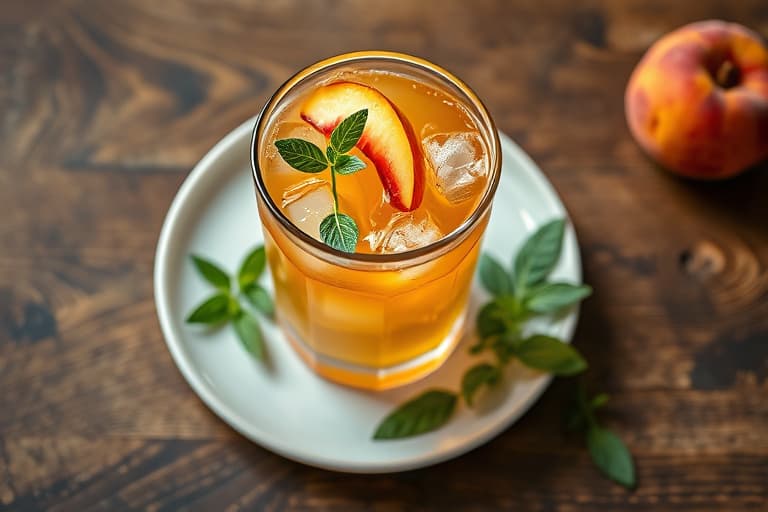 Peach Basil Iced Tea