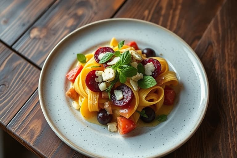 Ristet babybete- og ruccolasalat med sitron-gorgonzoladressing