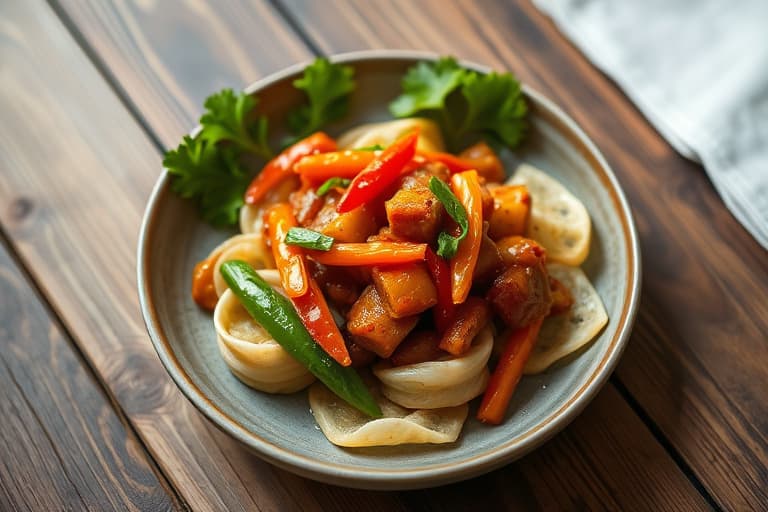 Szechuan-biff med pepper og portvin-ingefærsaus