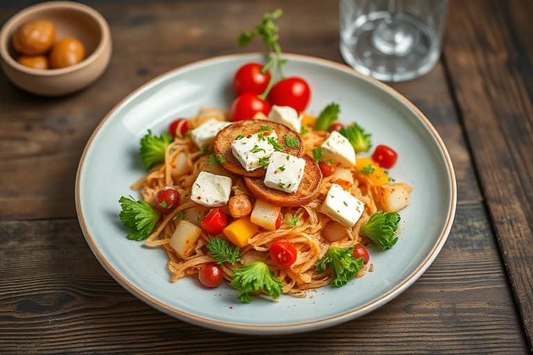 Rødbetesalat med fetaost og paprika