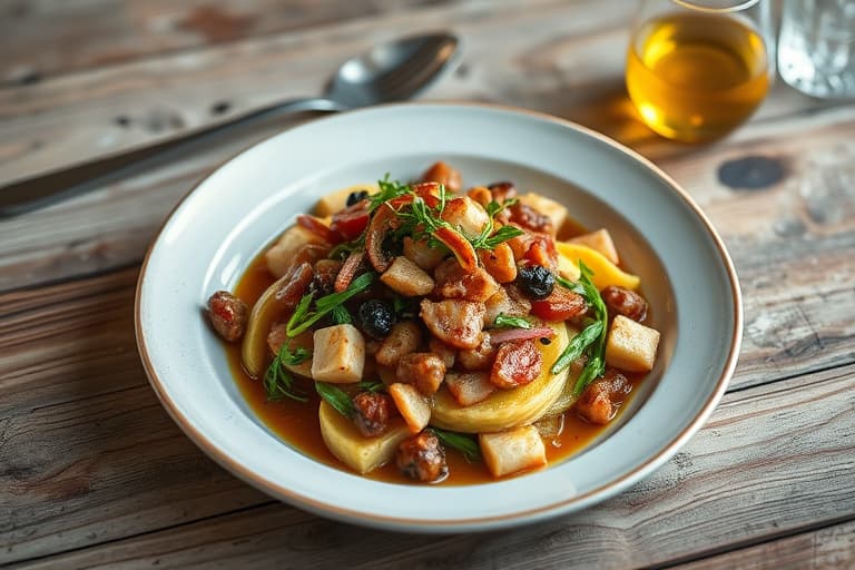 Kylling og brokkoli med sprø nudler