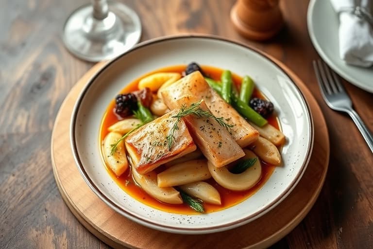 Krydrede syltede grønne bønner og fennikel