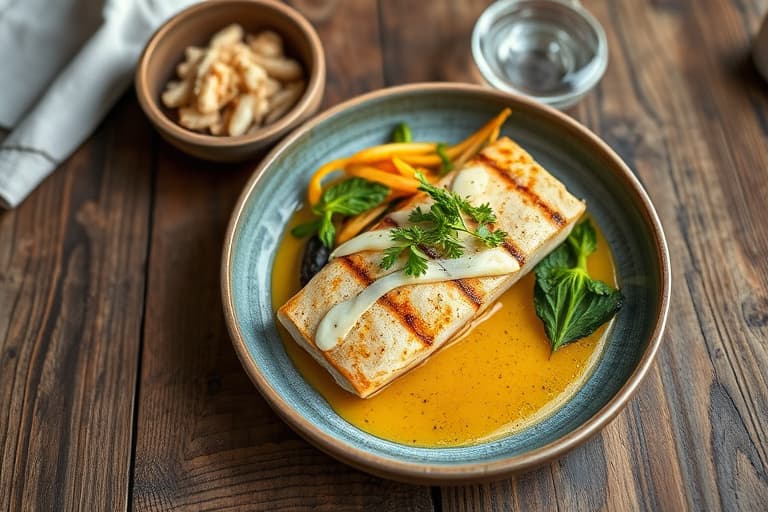 Grillet laks med kokosris