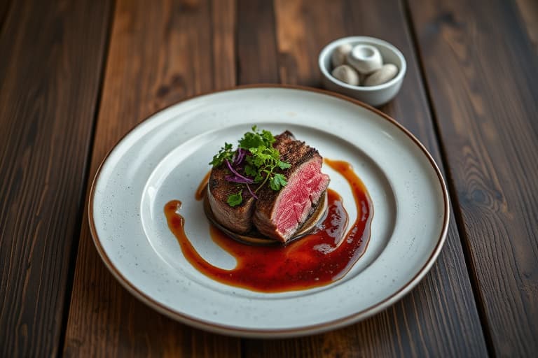 Modnet ribeye med løkpuré