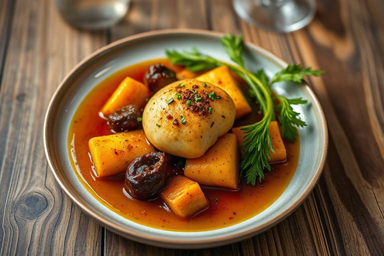 Mosede poteter med sauterte purre