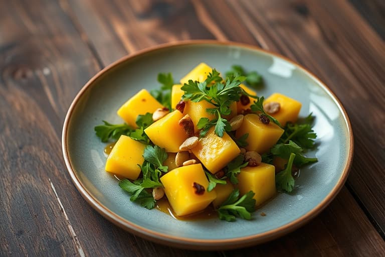 Ananas, ruccola, macadamianøtt