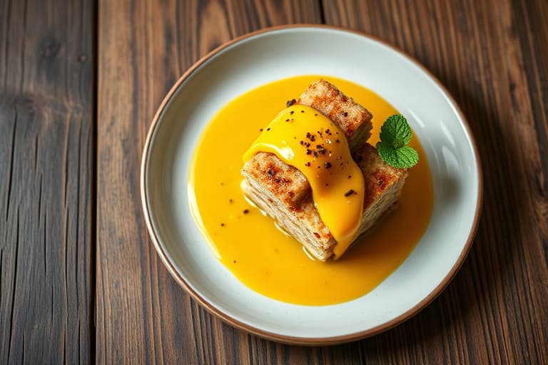 Kokosnøttkake med mangosaus