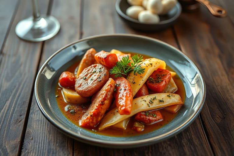 Rumpestek med grønnsaker