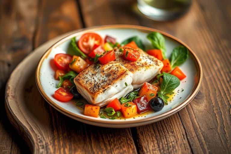 Grillet sverdfisk Niçoise-salat