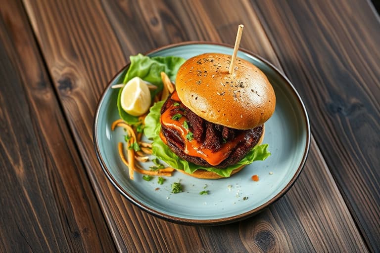 Thai-rekeburgere med hvitløksnudler