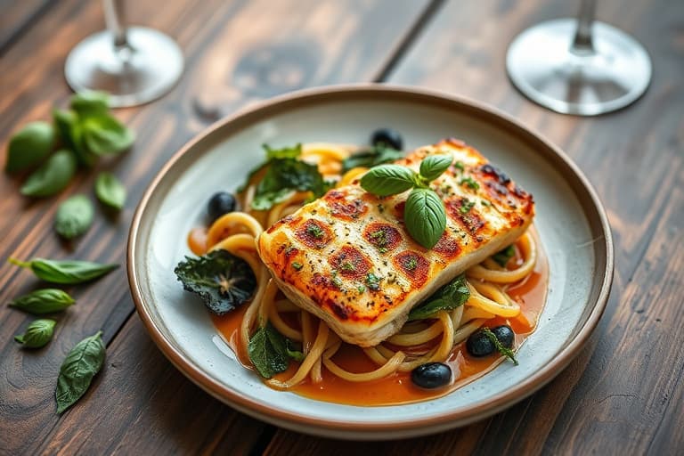 Grillet kylling med basilikummarinde