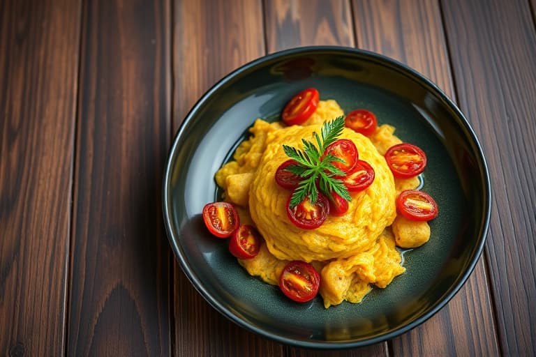 Brent maispolenta med grillede tomater og vinaigrette