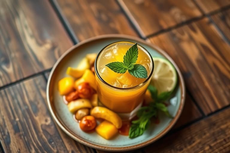 Mango-lime caipirinha