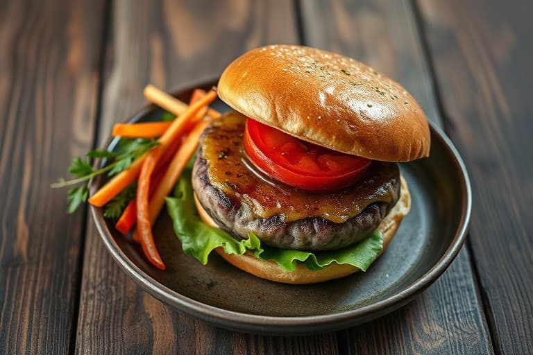 Saftig og velsmakende hjemmelaget burger