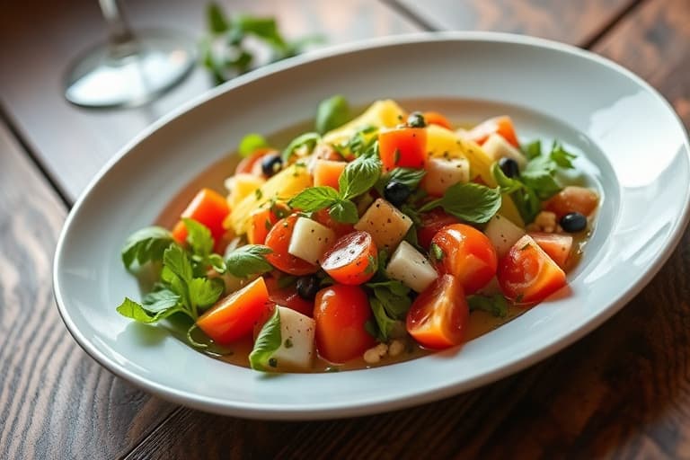 Isbergsalat med frisk tomat- og estragonfrenchdressing