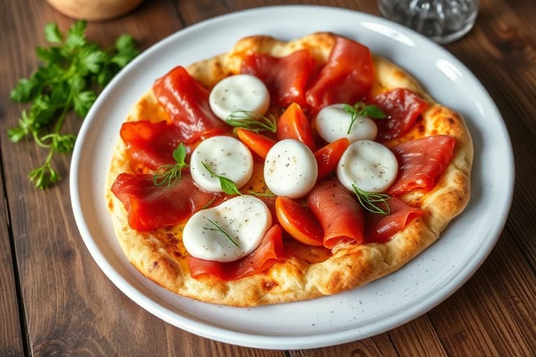 Prosciutto, mozzarella og fikenpizza