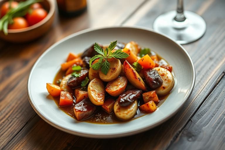 Vegetarisk kjøttfarse med balsamico-glasur