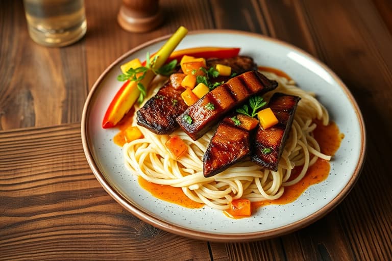 Hoisin BBQ-biff på pinne med ananas-salsa