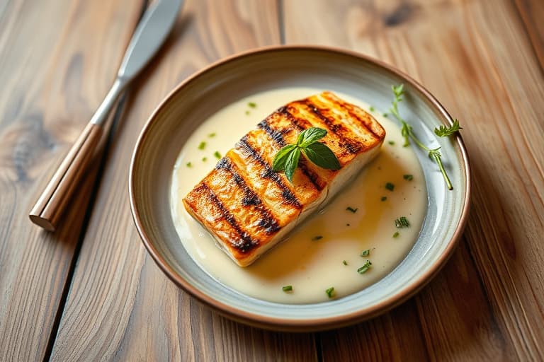 Grillede løk og sopp med limesauset rømme