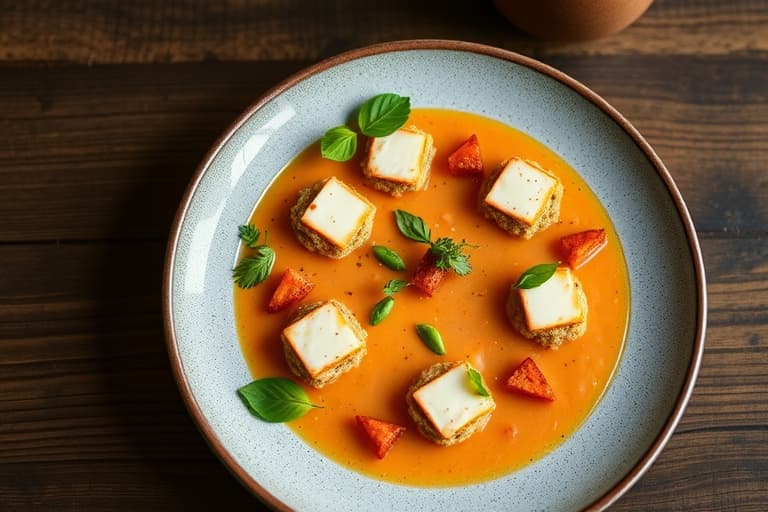 Agurkgazpacho med lychee og fetaostcrostini