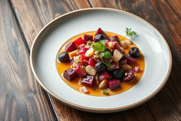 Rødbet- og ruccolasalat med kulturmelk- og blåmuggostdressing