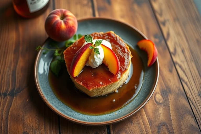 PeachBourbon Oppnedkake