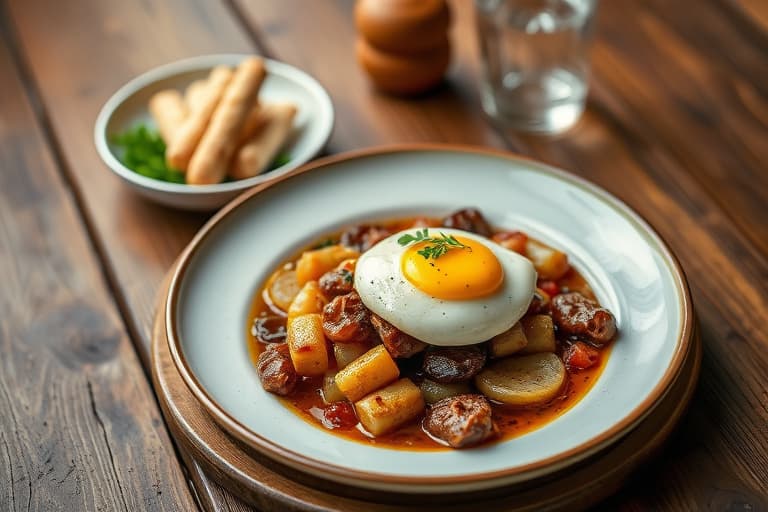 Roastbiff og vill sopp-hash