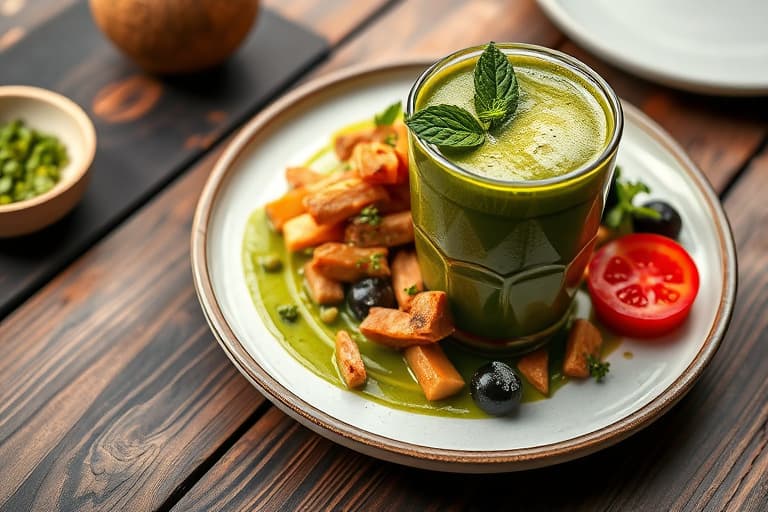 Gren og grønn te-smoothie