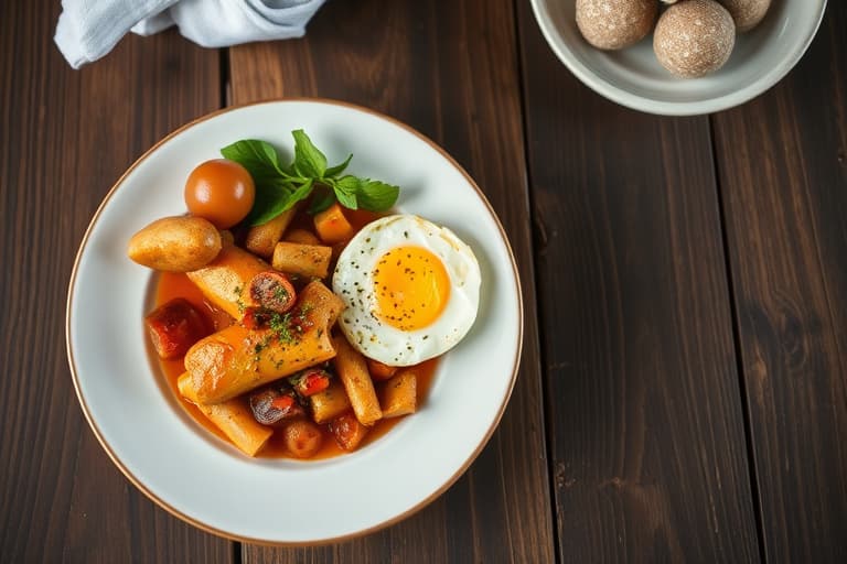 Loukanika med pølse, paprika og egg