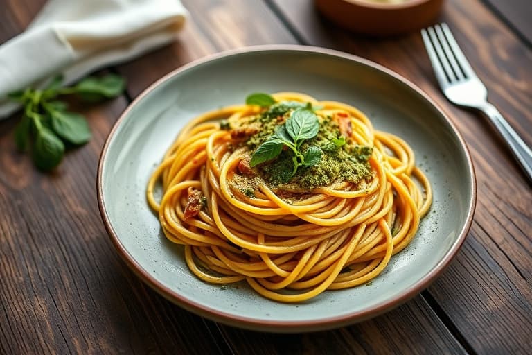Annas spaghetti og trapanese pesto
Pesto alla Anna