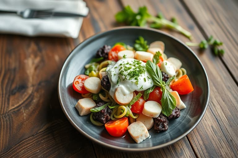 Salatbiter med isbergsalat og blåmuggostdressing